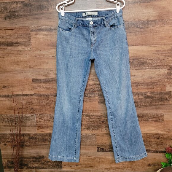 Vtg GAP Jeans Size 10 R Long & Lean Flare Mid Rise Y2K Medium Light Wash Western - Picture 1 of 9